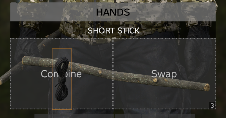 Combine sticks and rope