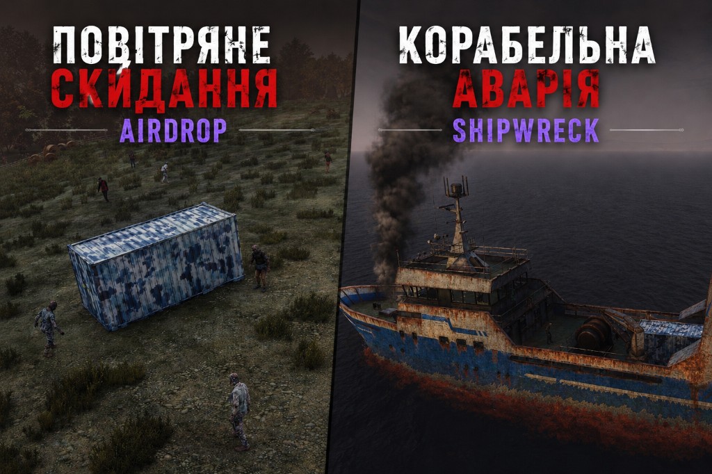 Auto events: AirDrop and Ship Wreck
