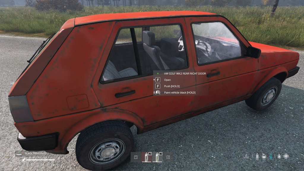 Painting a vehicle with a spray can